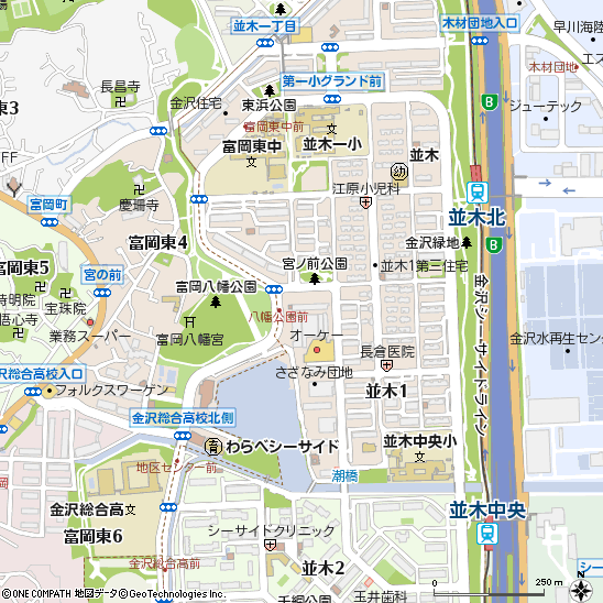 金沢シーサイド支店付近の地図